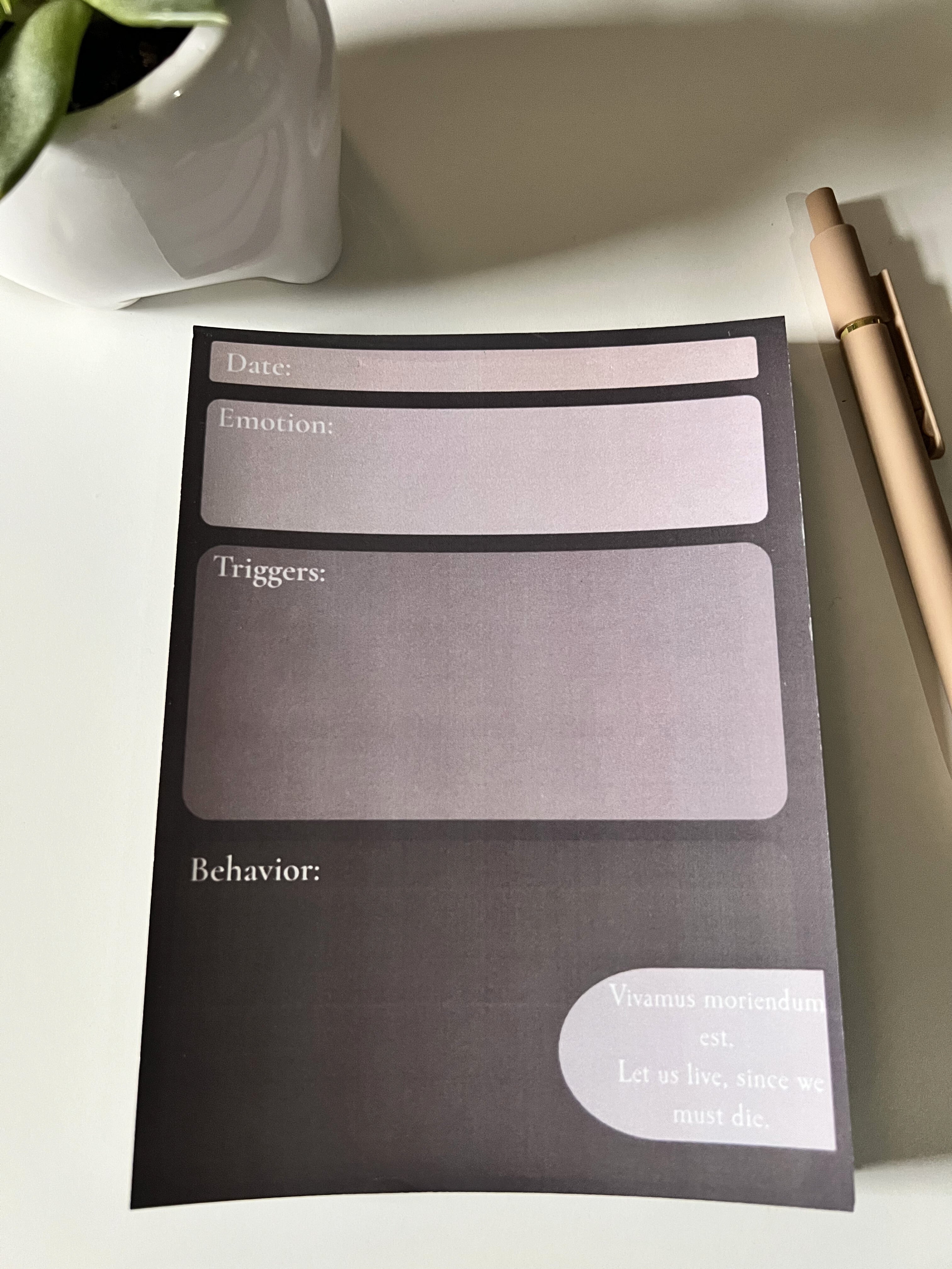 Emotion Log Notepad - Mental Health Journal
