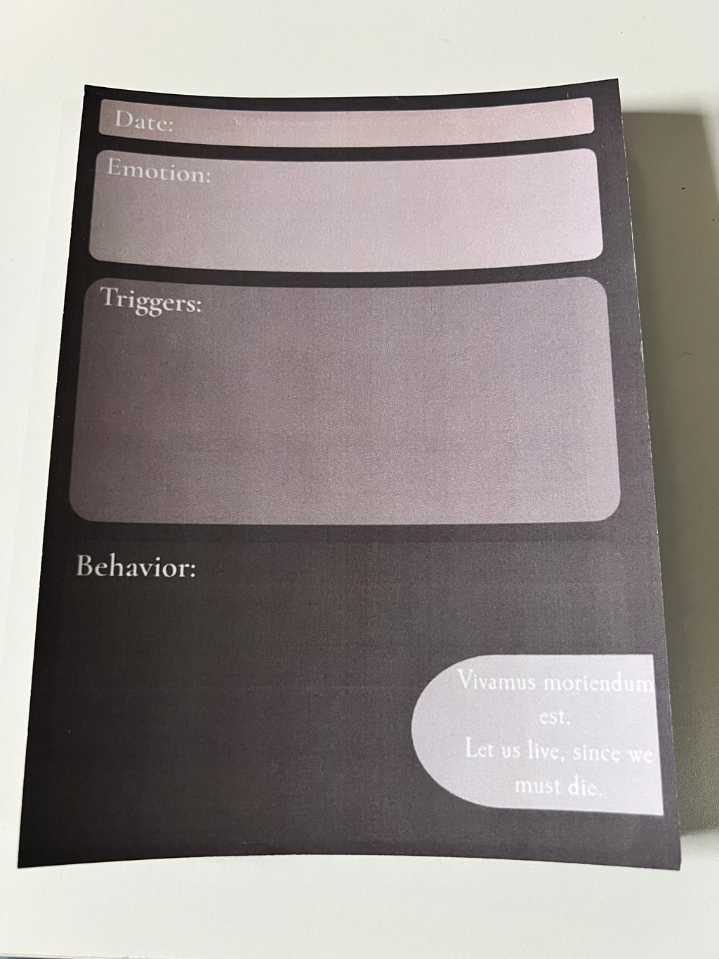 Emotion Log Notepad - Mental Health Journal