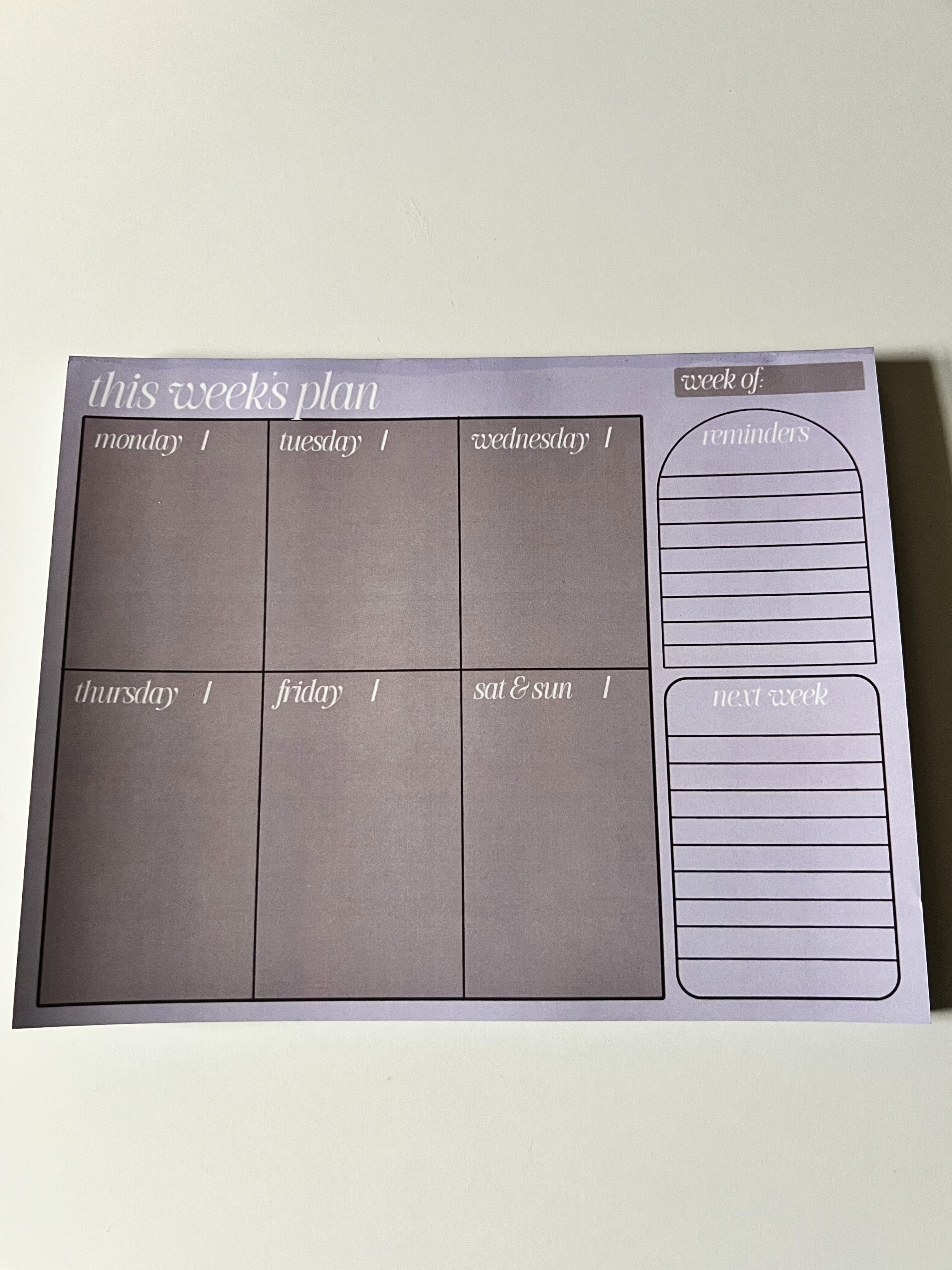 Weekly Planner Notepad
