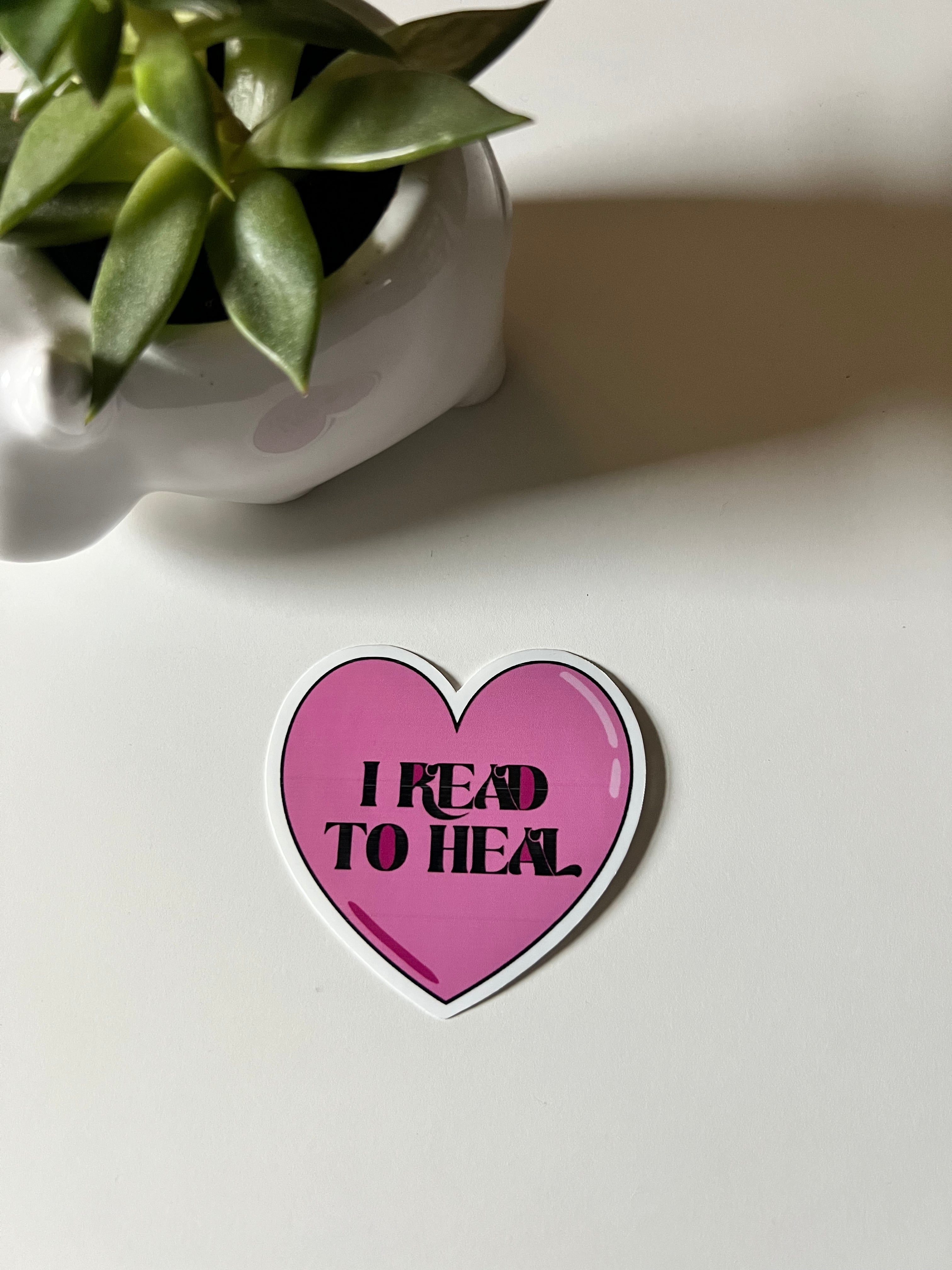 "I read to heal" Waterproof Vinyl Sticker