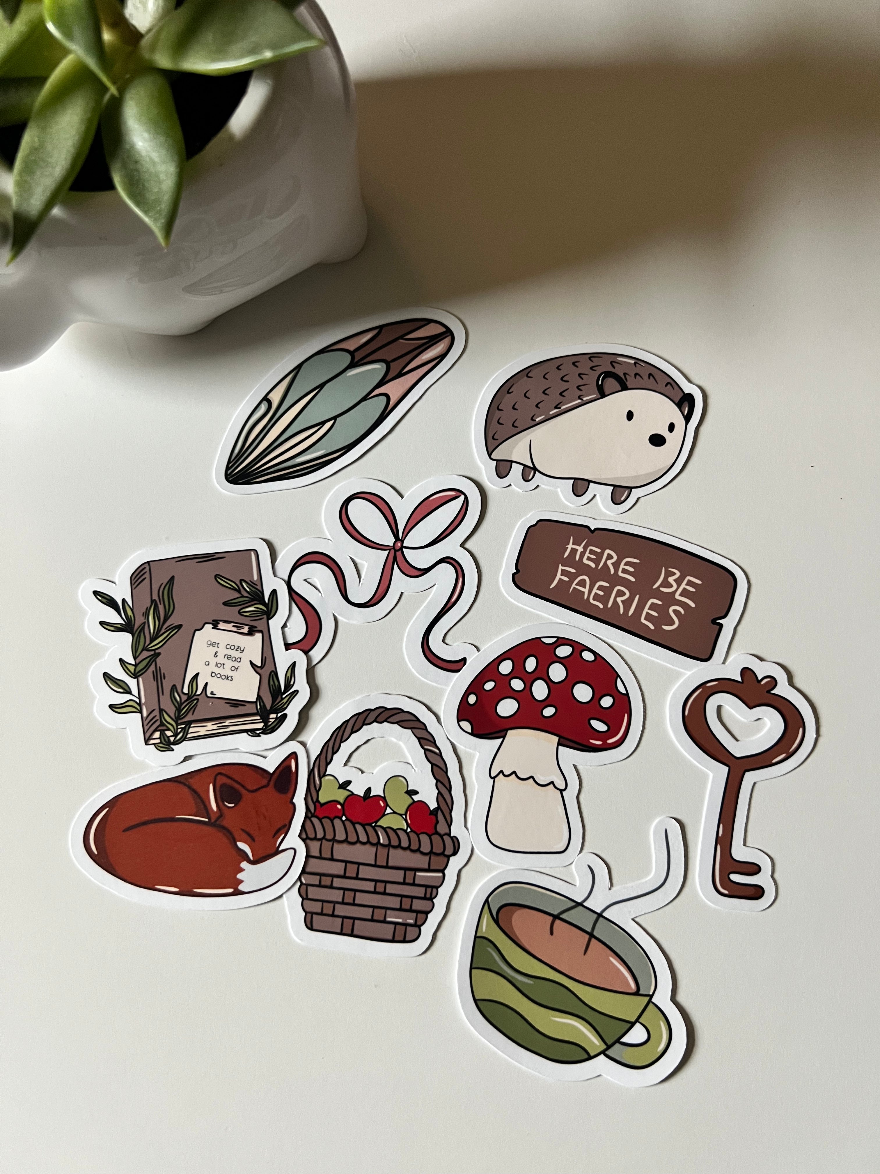 Fairy Cottagecore Sticker Pack - 10 Waterproof Vinyl Stickers
