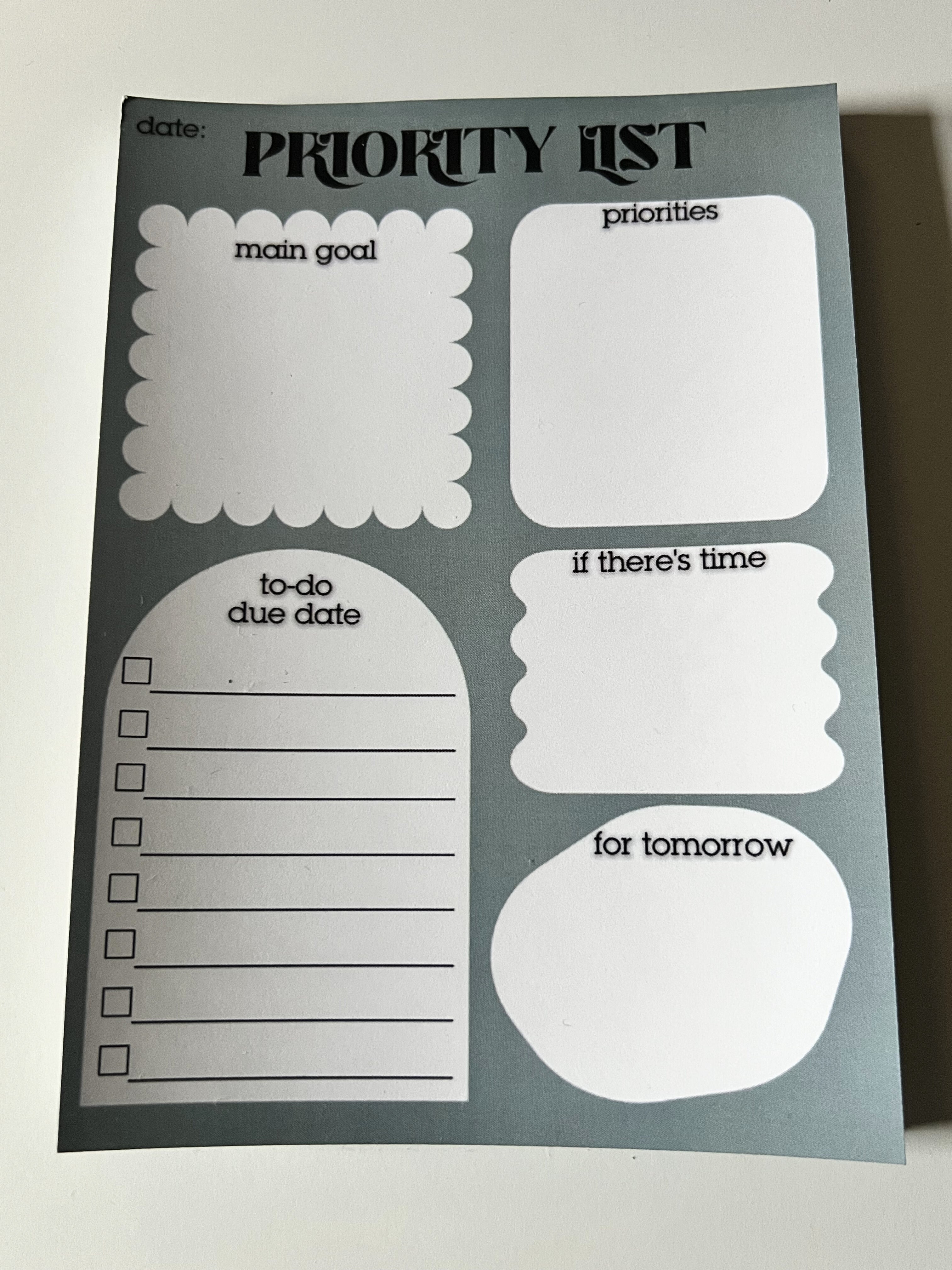 Priority List Notepad